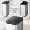 CozyBlock 13 Gallon 50L Slim Automatic Trash Can for Kitchen, Touchless Motion Sensor Bin